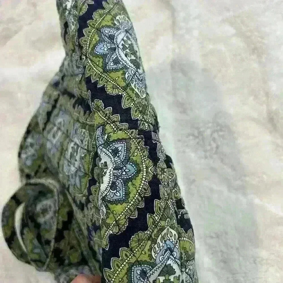 Vera Bradley Womens Cambridge Pattern Quilted Purse Green/‎ Navy - Picture 5 of 5